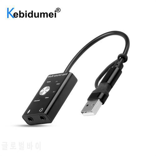 External Sound Card USB 2.0 Type C Stereo Microphone Adapter Professional Converter For MacBook Laptop Headset PC Speaker