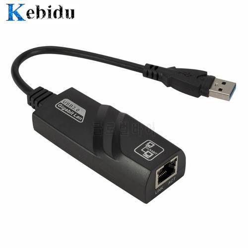 KEBIDU Wired USB 3.0 To Gigabit Ethernet RJ45 LAN (10/100/1000) Mbps Network Adapter Ethernet Network Card For PC Wholesales
