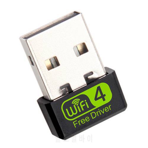 Wireless Mini USB WiFi Adapter 150Mbps Receiver Dongle Portable Ethernet 2.4G Network Card CD-free Supports Windows