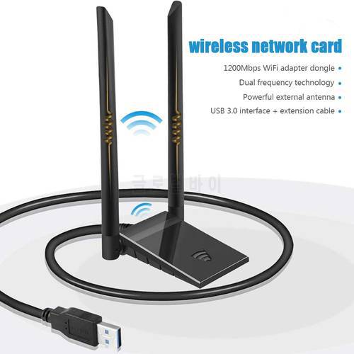 Dual Band 1200Mbps USB 3.0 WiFi Adapter AC1200 Wireless USB Wifi Lan Dongle 2.4G/5Ghz Wi-fi Receiver Antenna Network Card