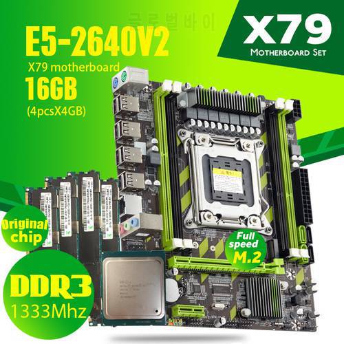 Atermiter X79 Motherboard LGA2011 Combos E5-2660 V2 E5 2660 V2 CPU 2pcs x 8GB = 16GB DDR3 RAM 1600Mhz PC3 12800R REG ECC 12800