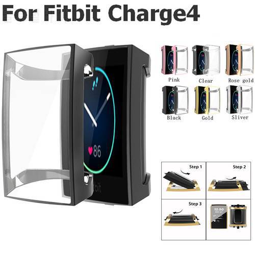 Screen Protectors Case For Fitbit Charge 4 Watch Band Replace TPU Protective Cases Frame For Fitbit Charge4 Smart Bracelet Shell