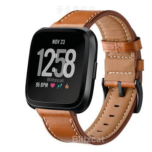 NEW Leather Bracelet Strap For Fitbit Versa 2 3 Fitness Band Loop Genuine Leather Smart Watch Strap Replacement For Fitbit Versa