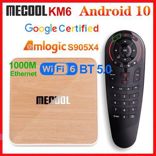 Mecool KM6 Deluxe ATV Amlogic S905X4 Smart Android 10.0 TV Box 4GB RAM 64GB ROM 2.4/5G WiFi BT 4K Android 10 Set top Box 2G16G