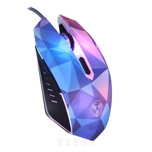 Diamond Wired Mouse 3200DPI Wired Mouse 7 Circular Breathing LED Light 6 Buttons Gaming Mouse 4 Adjustable DPI Levels Usb Mouse
