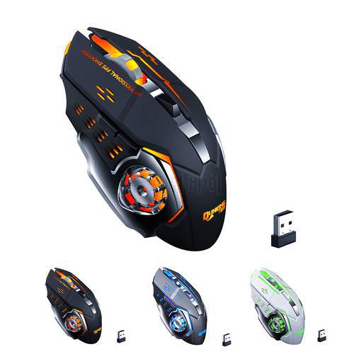 2.4G Wireless Mouse Gamer 3200DPI 6 Buttons LED Gaming Mouse Desktop Computer Rechargeable Mice for PC Laptop Games