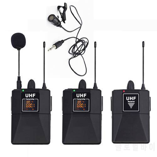 One for two wireless recording microphone SLR camera photography bee radio mobile phone interview lavalier microphone