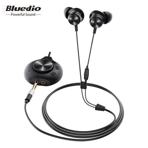 Bluedio Li Pro wired earphone 7.1 virtual sound card HIFI stereo headset built-in microphone magnetic headset for phone PC
