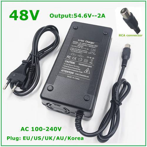 48V 2A Lithium battery pack Charger 13S 54.6V2A ebike Scooter li-ion  battery Charger With