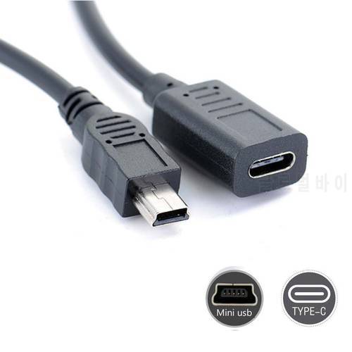 Type C USB 3.1 Female to Mini USB male Charging charger convertor Data Cable Cord Adapter gm