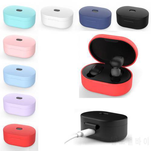 Earphone Protective Cover For Xiaomi Redmi Airdots TWS Headphone Case Liquid Waterproof Silicone Cover With Hook For Airdots