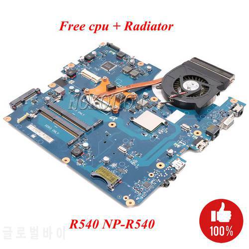 NOKOTION BREMEN-C For Samsung R540 NP-R540 Laptop Motherboard HM55 DDR3 Free cpu + Radiator full tested