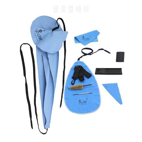 Saxophone Cleaning Care Kit Belt Thumb Rest Cushion Reed Case Mouthpiece Brush Mini Screwdriver Cleaning Cloth