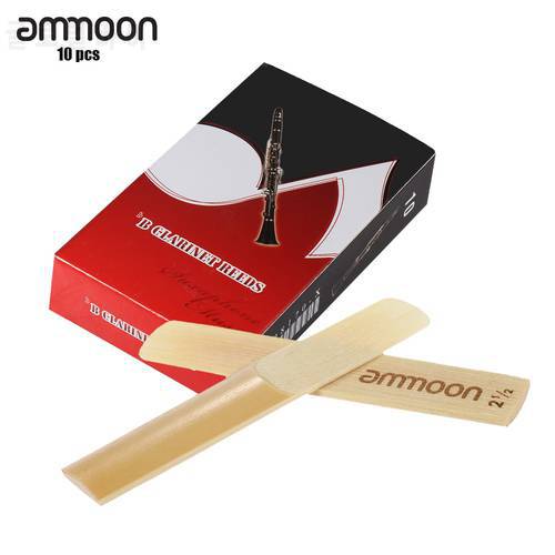 ammoon 10-pack Pieces Strength 2.5 Bamboo Reeds for Bb Clarinet Woodwind Instruments Parts & Accessories