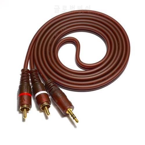 RCA Cable 3.5mm Jack to 2 RCA Aux Cable 1/8” TRS to Dual RCA Adapter Splitter Audio Cable for TV Home Theater Subwoofer Speaker