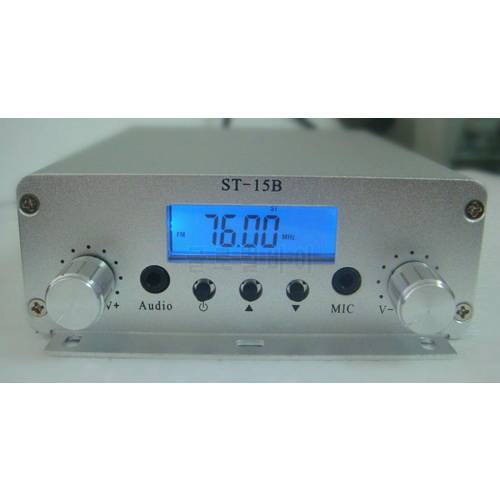 New 15W 76MHz-108MHz FM broadcast transmitter ST-15B stereo PLL fm radio broadcast station