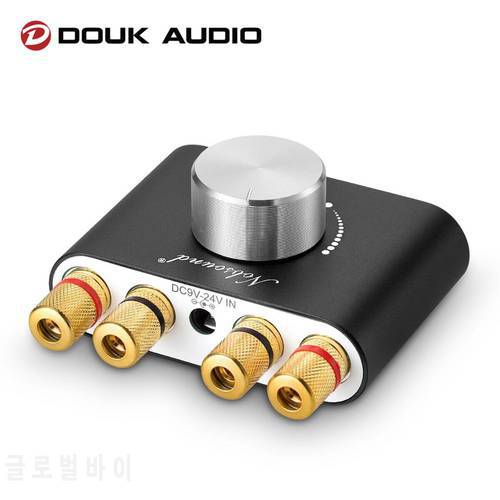 Douk Audio HiFi Bluetooth 5.0 Power Amplifier Mini TPA3116 Digital Class D Desk Stereo Audio Amp for Home Car 50W + 50W