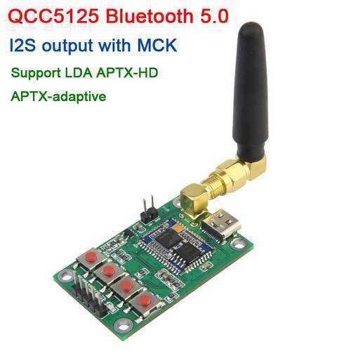 QCC5125 Bluetooth 5.0 Receiver Audio Stereo Board I2S USB TYPE-C Supports LDAC APTX-HD adaptive diy power amplifier Speaker