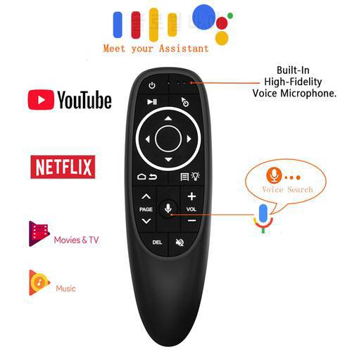 2.4G Fly Air Mouse G10S PRO Voice Remote Control 2.4G Wireless Backlit Gyroscope IR Learning for Android TV Box H96 Max X3