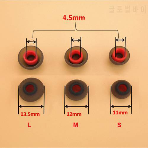 1Pair/set 4.5mm S/M/L Silicone TPU Bullet shape Headphone Earphone Ear Pads Earbuds In-Ear Eartips Silicone Sleeve