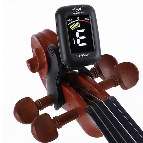 ET05V Violin Tuner Mini Electronic Tuner Clamp Type Tuners for Violin Viola Cello Clip-on Tuner Portable Digital Violin Parts