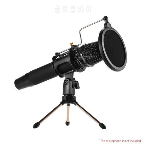 Mini Desktop Microphone Stand + Shock Mount Mic Holder + Filter Kit for Studio Recording Online Broadcasting Chatting Singing