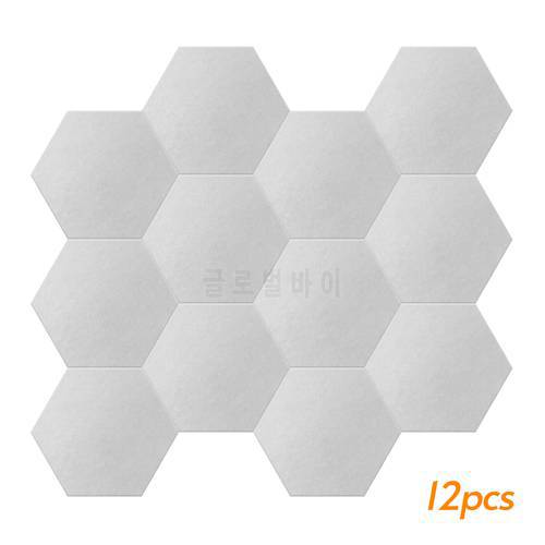 12pcs Studio Acoustic Foams Panels Hexagon Design Polyester Fiber Material Sound & Heat Insulation Sound Insulation Foam