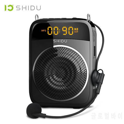 SHIDU 15W Portable Voice Amplifier Wired Microphone Loudspeaker Audio Recording AUX Bluetooth Speaker For Teachers Speech S298