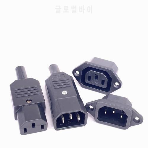 IEC320 C14 C13 Electrical AC Socket 3 Female Male Inlet Plug Connector 3pin Socket