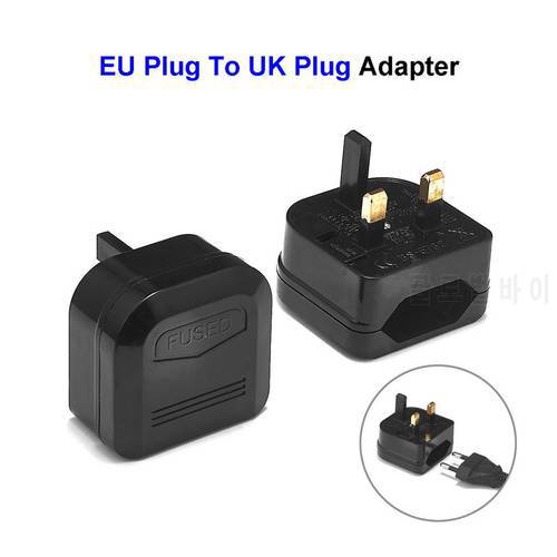 EU 2pin To UK 3pin Power Plug In Adaptor Converter European To British Travel Adapter with 5A Fuse AC Electrical Plug Socket