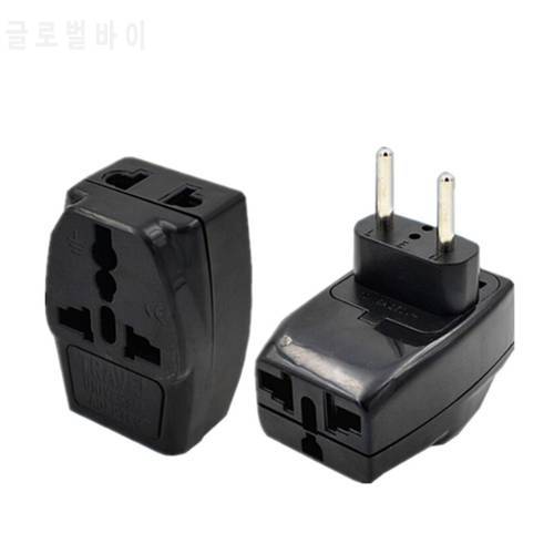 Universal to Europlug EU Travel Adapter 3 Way Multi Outlet Black Color TYPE E F G