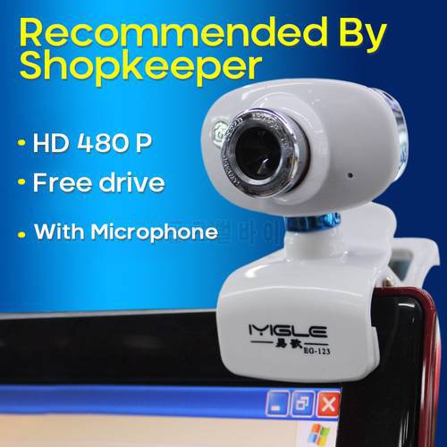 Webcam HD 480P Computer Camera Webcam USB 2.0 For Webcast Video Conference Webcam Full HD 480p Cam Web PC With MIC