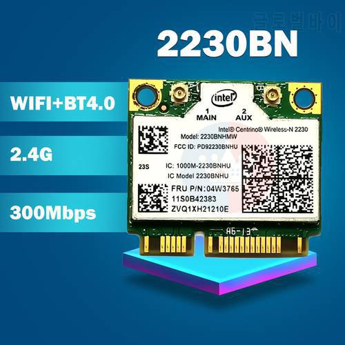 Intel 2230BN 2230BNHMW 300Mbps Wifi Bluetooth 4.0 Mini PCIe wifi Card 04W3765 for Y400 Y500 Y410P Y430P Y510P E330 E430 V480