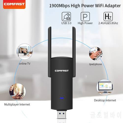 New USB 3.0 1900Mbps Wifi Adapter Dual Band 5GHz 2.4Ghz 802.11AC RTL8814AU Wifi Antenna Dongle Network Card For Laptop Desktop