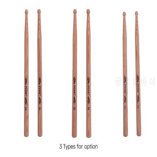 One Pair of Drumsticks Wooden Drum Sticks Hickory Wood Drum Set Accessories 5A/ 5B/ 7A 3Sizes for Option