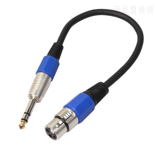 3-pin XLR Female To 1/4&39&39 TRS 6.35mm Male Balanced Stereo Audio Mic Cable 1ft