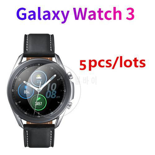 5 Pack for Samsung Galaxy Watch 3 41mm 45mm Tempered Glass Screen Protector 9H Smartwatch Protective Glass