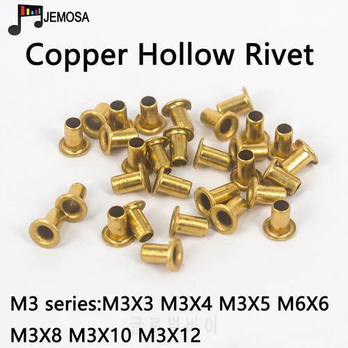 200PCS M3*3/M3*4/M3*5/M3*6 Rivet Hollow Copper Tubular Rivets Double-sided Circuit Board PCB Nails Copper Hollow Rivet Nuts Kit