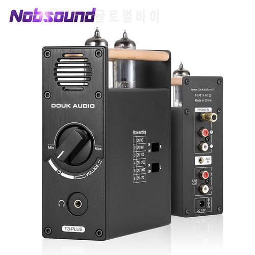 Nobsound T3 Plus Mini Vacuum Tube Preamp MM / MC Phono Stage for Turntables Pre-Amplifier Desktop Headphone Amp