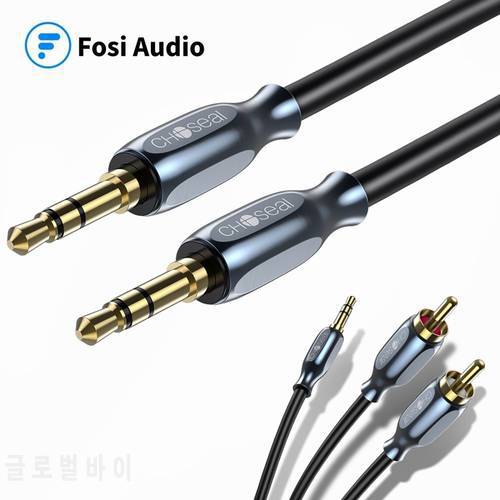 Choseal RCA Cable 3.5mm AUX RCA Adapter Cables, Dual Shielded Gold-Plated Step Down Design Y Splitter Stereo Audio Cable
