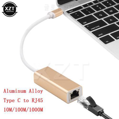 USB C Gigabit Ethernet Type C to RJ45 Network Card Lan Adapter 10M/100M/1000M for MacBook Pro ChromeBook Aluminum Alloy