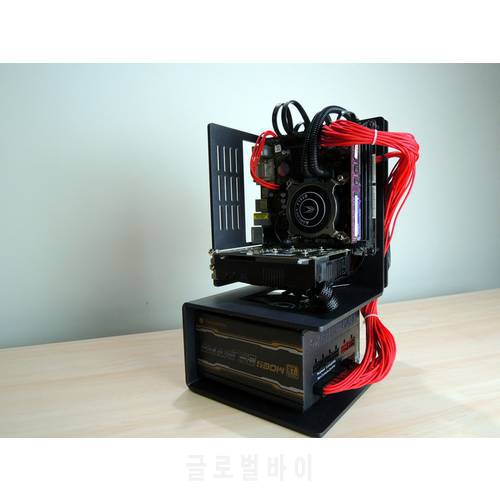 ITX open test rack aluminum open vertical mini itx motherboard Overclocking casing water cooling for sfx atx power supply