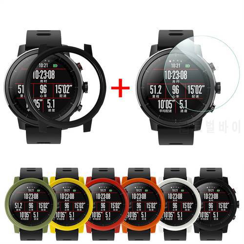 Fashion PC Case Cover Watch AMAZFIT 2/2S Stratos Watch with Screen Protector for Xiaomi Huami Stratos 2 2S