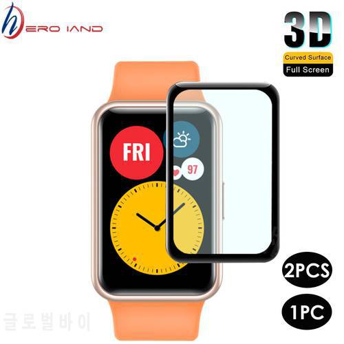 3D Toughened Not Tempered Glass For Huawei Watch Fit / Honor Watch ES Protective Screen Protector Film Bubble Free Full Coverage