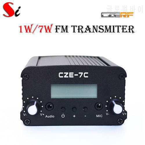 CZE-7C 1W 7W stereo PLL FM transmitter broadcast radio station-TNC port