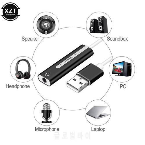 2 in 1 USB Sound Card Audio 7.1 Channel 3D 3.5mm Jack Headphone Adapter Soundcard for Mic Speaker Laptop Computer External