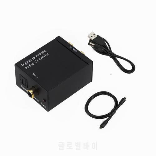 RCA R/L Output Digital to Analog Audio Adapter DAC Amplifier Box for Coaxial Optical SPDIF Signal to Analog Audio Converter