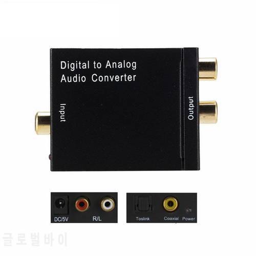 Digital To Analog Audio Converter Adapter Optical Fiber Coaxial Signal to Analog DAC Spdif Stereo 3.5mm 2RCA L/R Amplifier