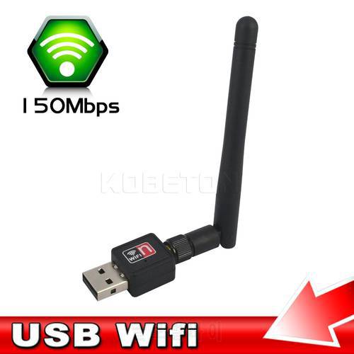 Kebidu 150Mbps USB Wifi Adapter Wireless Network Card With 2dBi Antenna for Digital Receiver TV Box Support MT7601 Chip PC