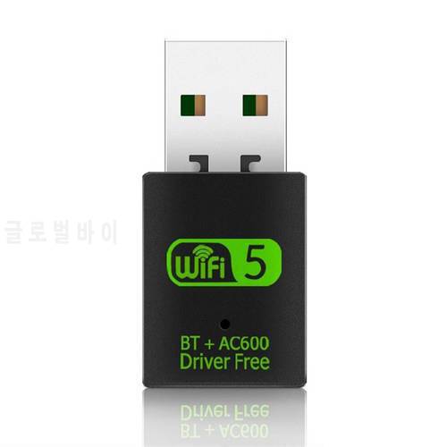 600Mbps USB WiFi Bluetooth Adapter Dual Band 2.4/5.8Ghz Wireless External Receiver RTL8821CU Wi-Fi Dongle for PC/Laptop/Desktop